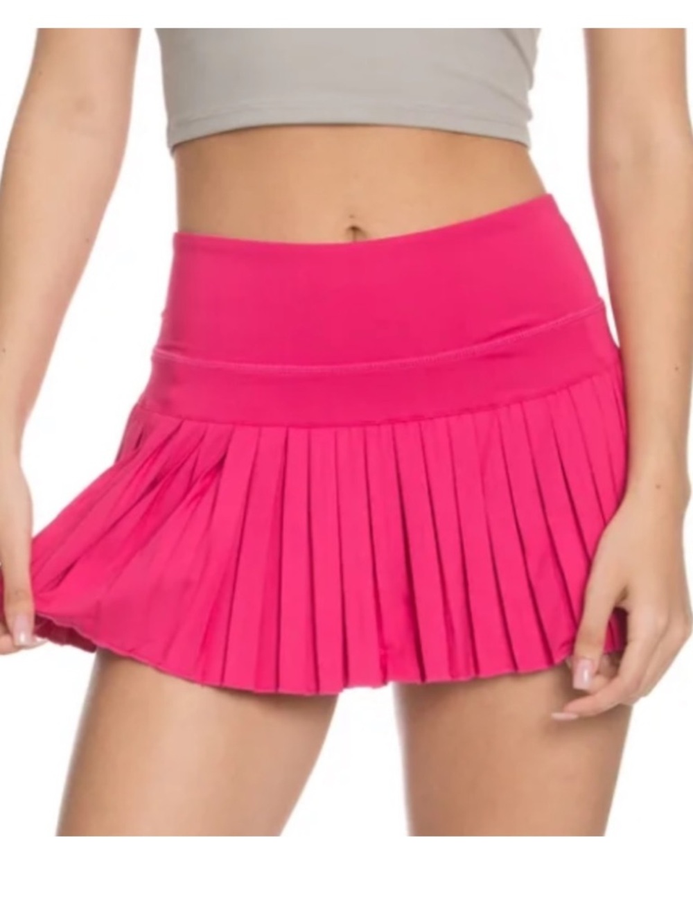 GOLD HINGE HOT PINK PLEATED TENNIS SKIRT S